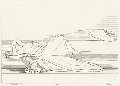 The Poets Reposing, Purgatory, Canto 27 by John (after) Flaxman