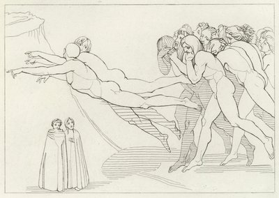 The Region of Selfishness, Purgatory, Canto 18 by John (after) Flaxman