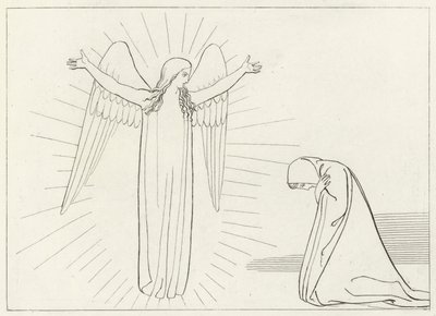The Salutation, Purgatory, Canto 10 by John (after) Flaxman