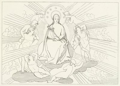 The Virgin Mary, Paradise, Canto 31 by John (after) Flaxman