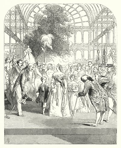 Queen Victoria and her children visiting the Great Exhibition of 1851, Crystal Palace, Hyde Park, London by John (after) Gilbert