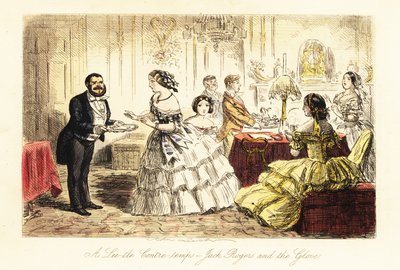 Afternoon tea in a Victorian drawing room by John (after) Leech