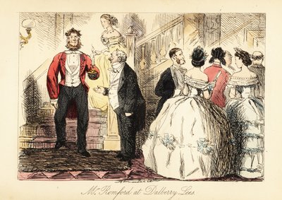 English gentleman in formal clothes attending a dinner by John (after) Leech