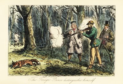 German Aristocrat Killing a Fox in Error at a Shooting Party by John (after) Leech