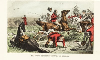 Huntsman Losing Control of His Horse During a Foxhunt by John (after) Leech
