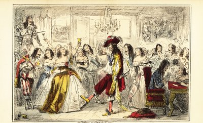 King Charles II at a dance party during the Restoration, circa 1660 by John (after) Leech
