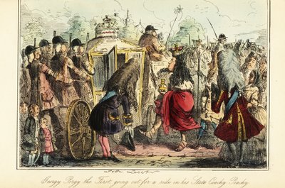 King George I of England boarding the royal coach to Osnabruck on the night of his death, 22 June 1727 by John (after) Leech