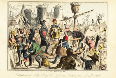 King Henry V of England boarding the Trinity at Southampton by John (after) Leech