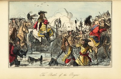 King William II crossing the river at the Battle of the Boyne, Ireland by John (after) Leech