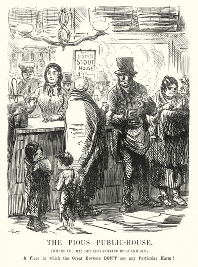 Punch cartoon: The Pious Public House by John (after) Leech