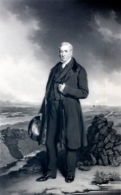 George Stephenson, English engineer and railway pioneer by John (after) Lucas