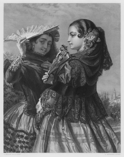 The Spanish Sisters, from the picture in the Royal Collection by John (after) Phillip