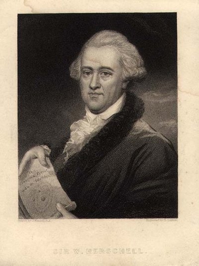 Portrait of Sir William Herschel, engraved by Edward Scriven by John (after) Russell