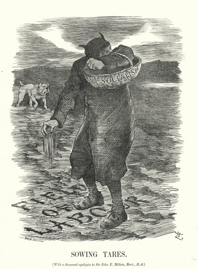 Sowing Tares - The Fear of the Spread of Socialism Amongst British Workers (engraving) by John (after) Tenniel