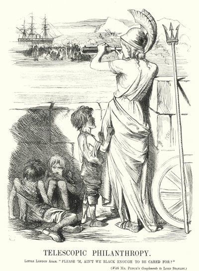 Punch Cartoon: Telescopic Philanthropy by John (after) Tenniel