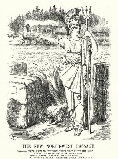 The New North-West Passage - The Canadian Pacific Railway (engraving) by John (after) Tenniel