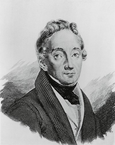 Portrait of Pietro Colletta, Italian general and historian, engraving by Walter Charles Mills