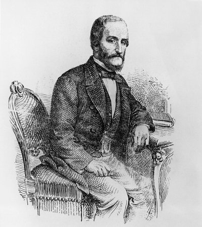 Portrait of Raffaele Busacca dei Gallidoro, Italian politician and economist, engraving by Walter Charles Mills