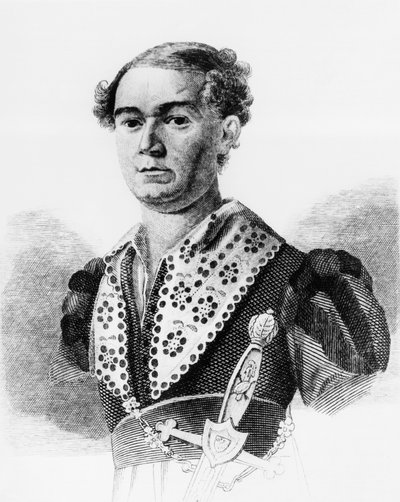 Portrait of Vasily Andreevich Karatygin, Russian actor, engraving from Russkaya Talia, anthology by Faddey Venediktovich Bulgarin by Walter Charles Mills
