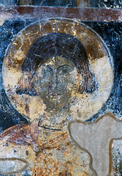 Saint, fresco in St Nicholas Chapel, Maza, Crete, Greece by Walter Charles Mills