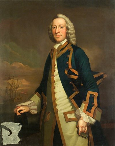 Portrait of a captain, c.1750 by John (attr.to) Wollaston