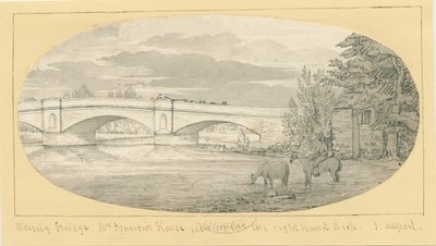 Wolseley Bridge: pen and wash drawing by John Allport