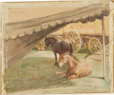 Two Horses Resting by John Atkinson