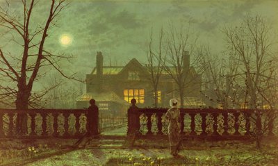 A Lady in a Garden by Moonlight by John Atkinson Grimshaw
