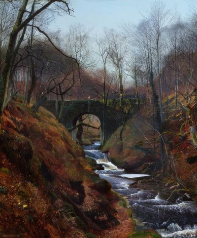 Barden, Ghyll Beck / Painting, 1867, by J.A. Grimshaw by John Atkinson Grimshaw