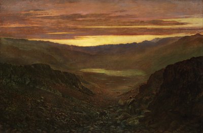 Fleetworth Hollow and Tarn from Green Gable Fell at Twilight by John Atkinson Grimshaw