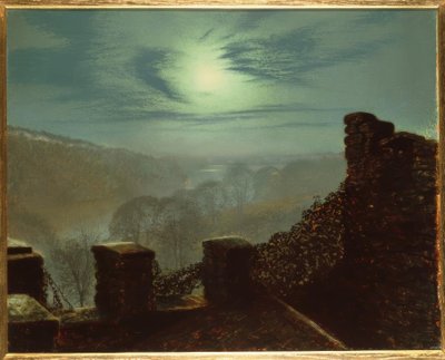 Full Moon Behind Cirrus Cloud from Roundhay Park by John Atkinson Grimshaw