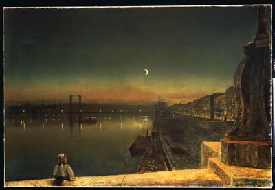 Rouen at Night from the Pont de Pierre by John Atkinson Grimshaw