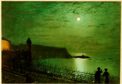 Scarborough by Moonlight from the steps of the Grand Hotel by John Atkinson Grimshaw