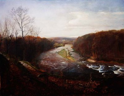The Wharfe above Bolton Woods with Barden Tower in the Distance by John Atkinson Grimshaw