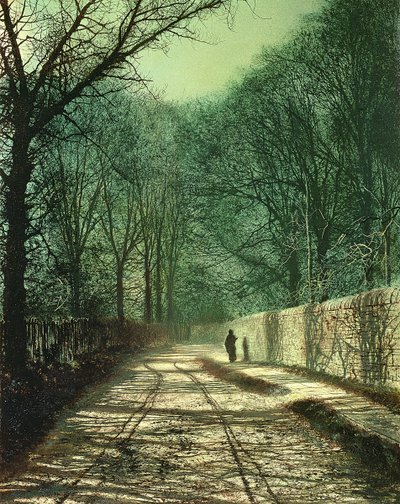 Tree Shadows on the Park Wall, Roundhay, Leeds by John Atkinson Grimshaw
