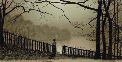 Waterloo Lake, Roundhay Park, Leeds (1876-7) by John Atkinson Grimshaw
