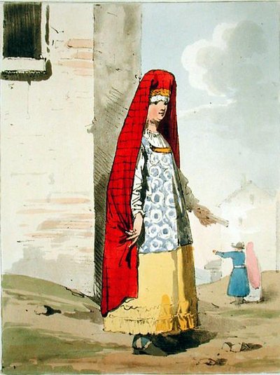 A Merchants Wife, etched by the artist, published 1804 by John Augustus Atkinson