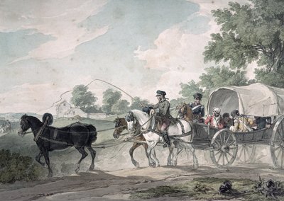 Belgian Wagon conveying Wounded from the Field after the Battle of Waterloo, 1815 by John Augustus Atkinson