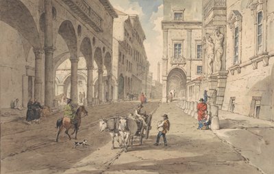 Bologna, View in the Strada Maggiore by John Augustus Atkinson