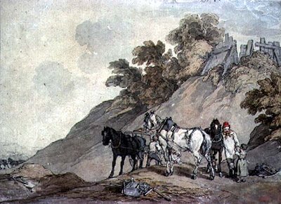 Cart and Team at a Gravel Pit by John Augustus Atkinson