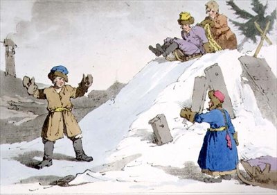 Children Going Down an Ice Hill, plate 38 from Volume II of 
