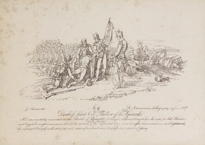 Death of Lieutenant Colonel William Miller of the 1st Guards at the Battle of Quatre Bas by John Augustus Atkinson