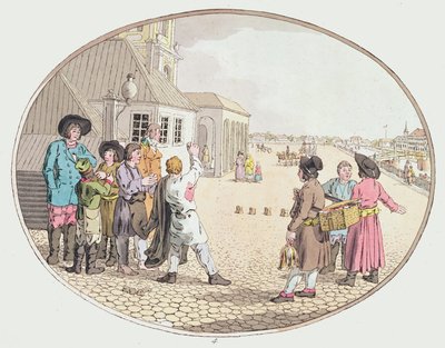 Russian Village Scene by John Augustus Atkinson