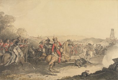 The Marquis of Anglesea Wounded Whilst Leading a Charge of Heavy Cavalry at the Close of the Battle of Waterloo by John Augustus Atkinson