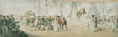 The Boarding of Troops and Horses in Margate, c.1800 by John Augustus Atkinson