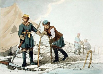 Winter Fishing, Etched by the Artist, Published 1804 by John Augustus Atkinson
