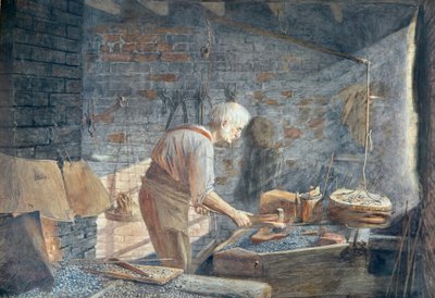 A Blacksmith Working at His Forge by John B. Gibbs