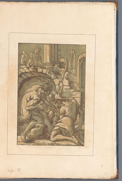 Three Figures by an Arch (Amicis suis necnon unicuique ...) by John B. Skippe