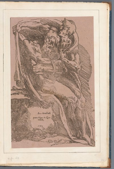 Man Draping a Cloak Over an Old Naked Man by John B. Skippe
