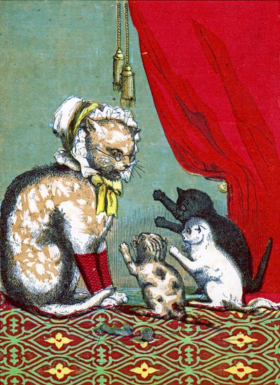 The Three Little Kittens Had Lost Their Mittens, Illustration from "Three Little Kittens" 1859 by John Ballantyne